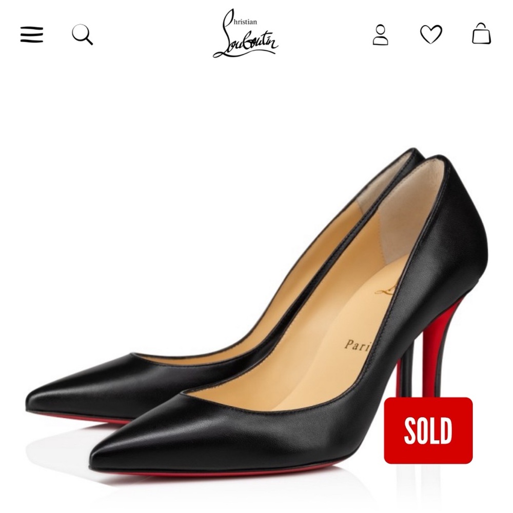 Christian Louboutin Apostrophy Black Leather Pump 85 MM Heel